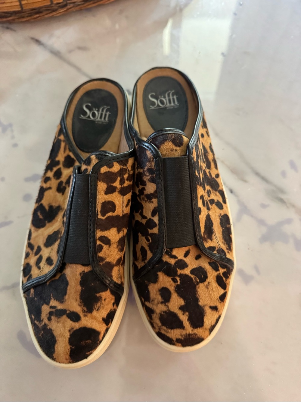 Söfft Leopard Print Slip-On Sneakers - Brown and Black